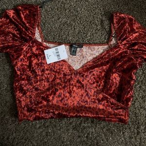 BRAND NEW NEVER WORN Forever 21 velvet crop top